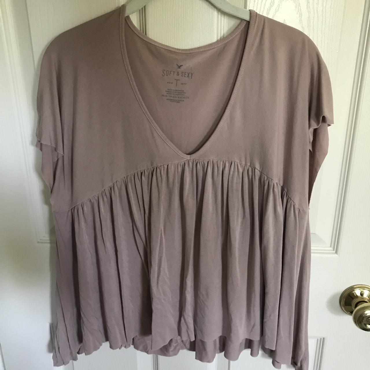 American Eagle Babydoll t-shirt Size: S Color:... - Depop