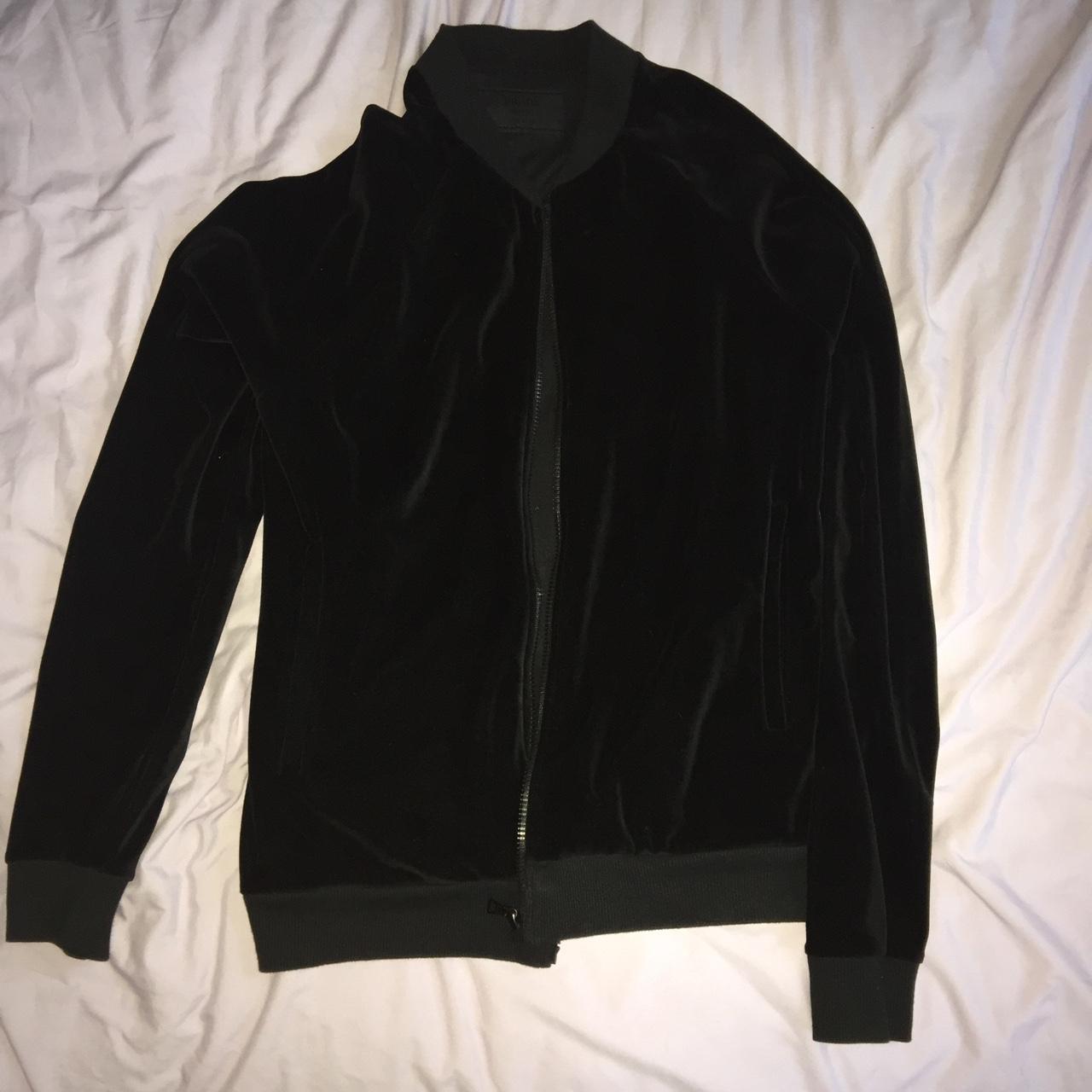 Authentic prada velour velvet slim fit zip up top... - Depop