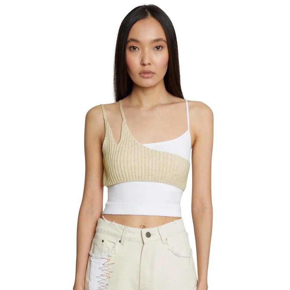 Danielle shops Guizio Bi-Layer Knit Tank - Cream