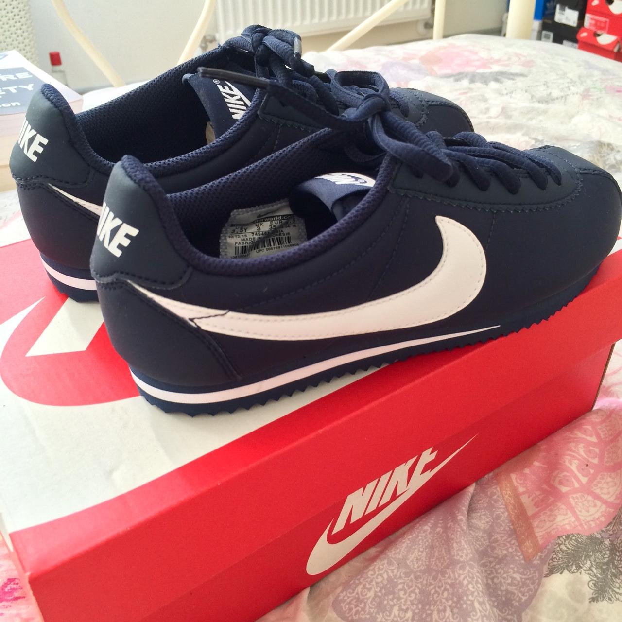 Nike Cortez in Navy Blue // Brand New in original... - Depop