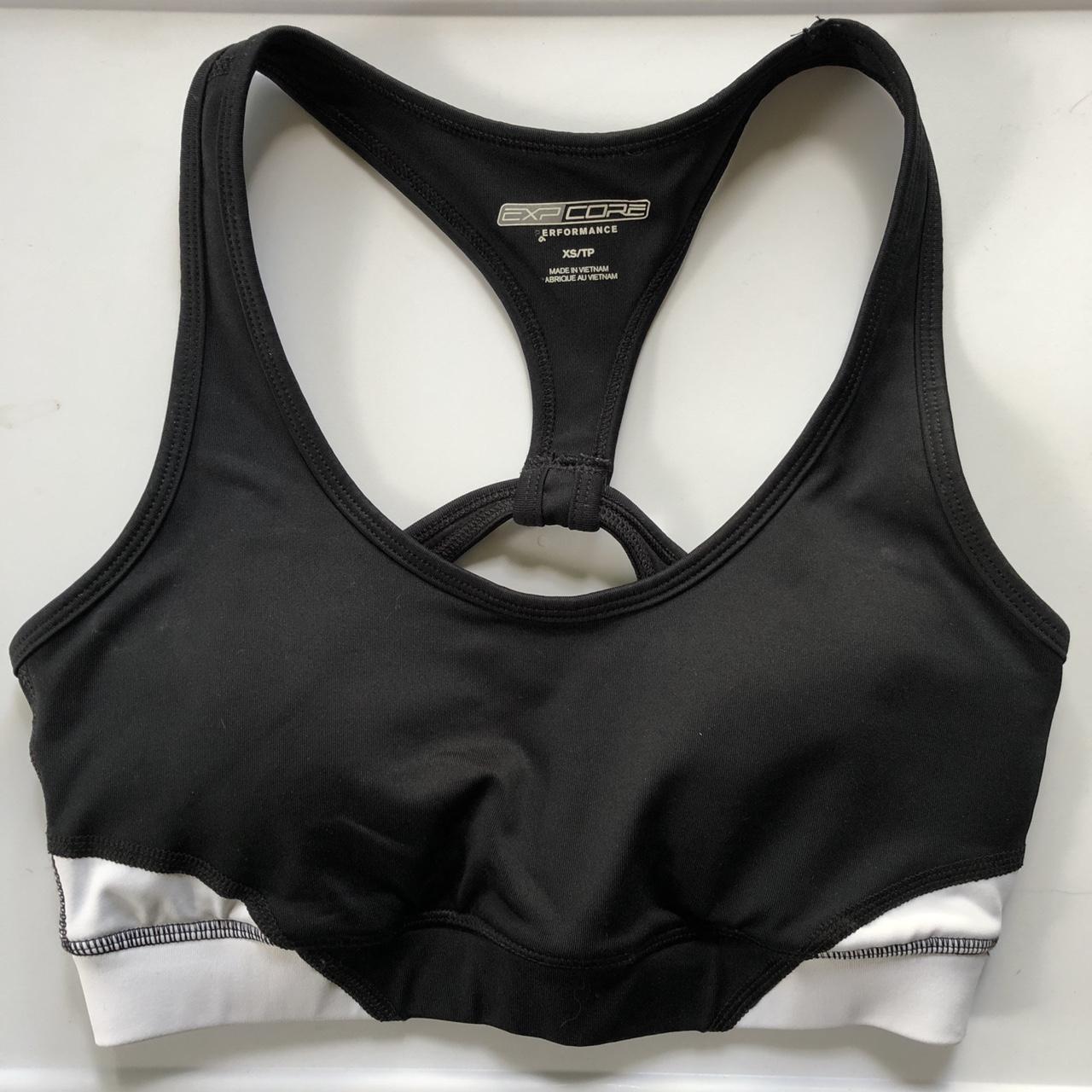 Express black and white racerback sports bra Size... - Depop