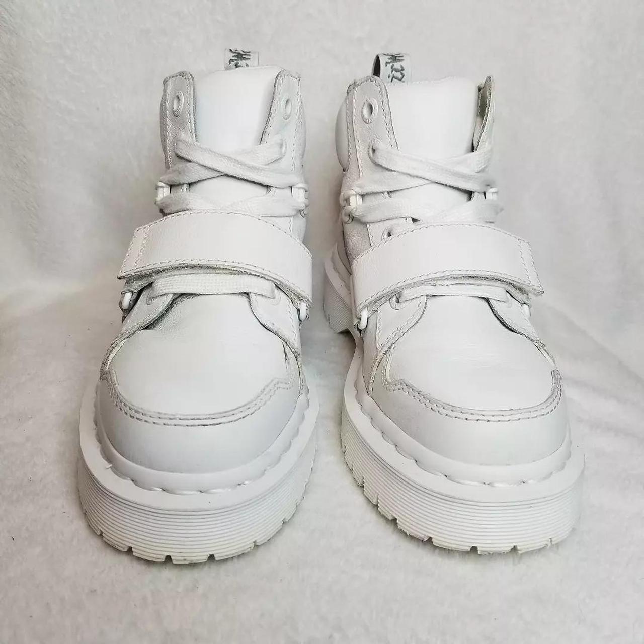 white combat boots with pouch