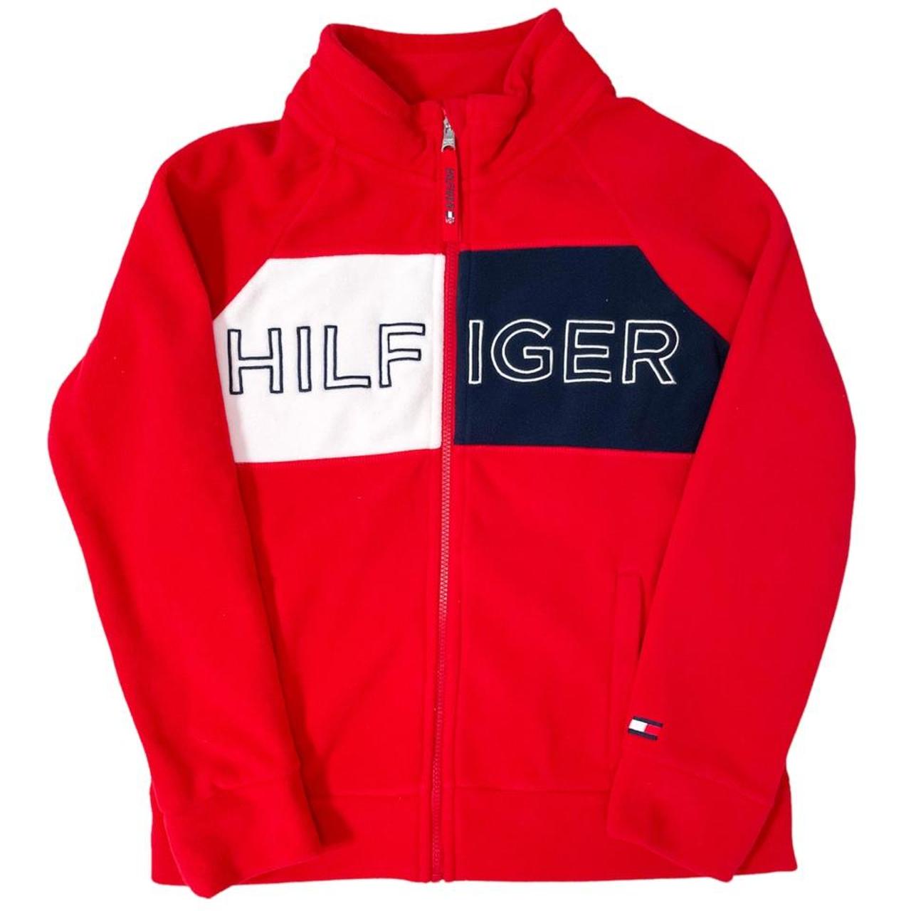 Vintage Tommy Hilfiger Fleece Jacket - Size:... - Depop