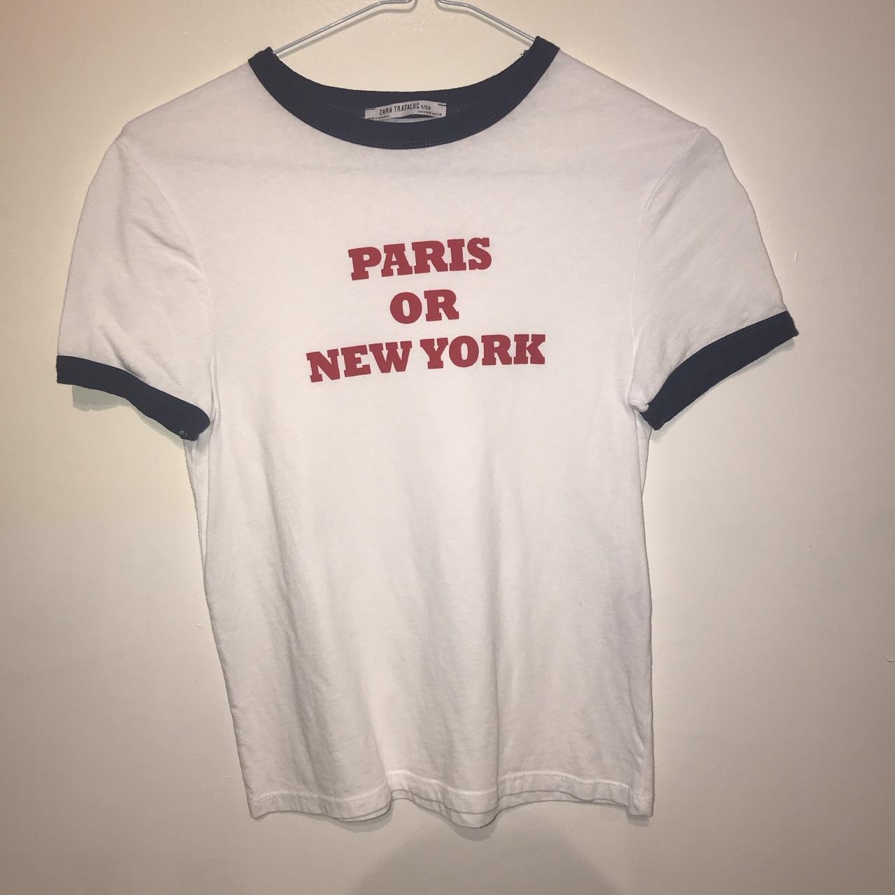 Zara , Paris or New York, T-shirt , trafaluc, size - Depop