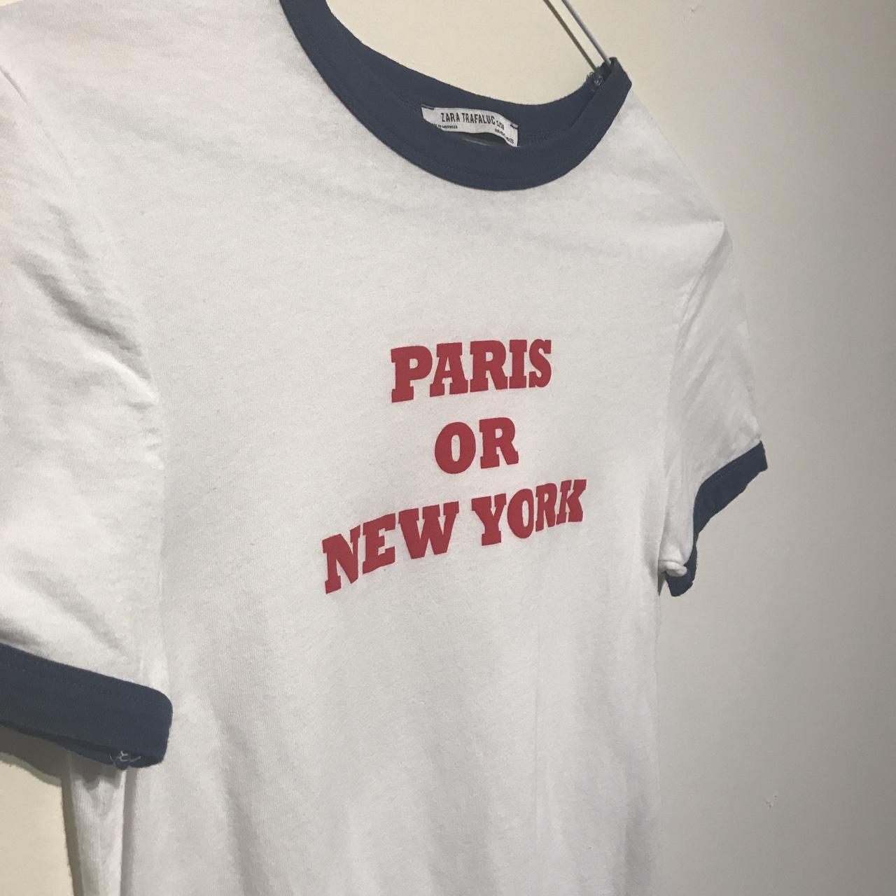 Zara , Paris or New York, T-shirt , trafaluc, size - Depop