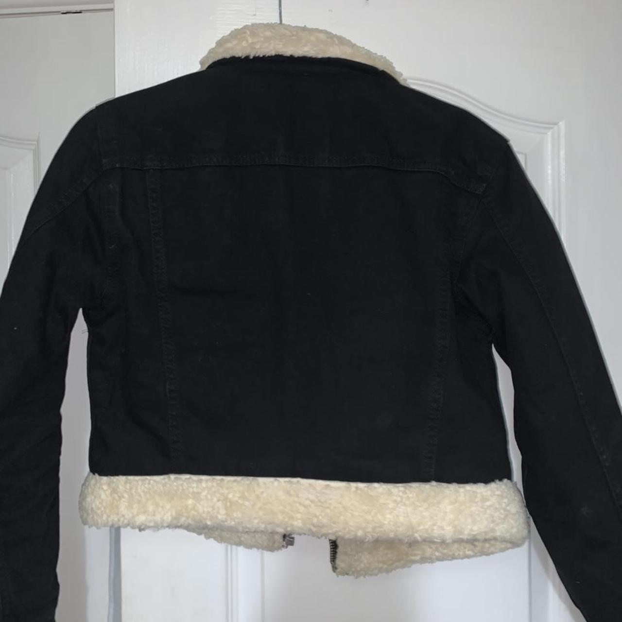 cropped denim jacket Size 8 Only worn... Depop