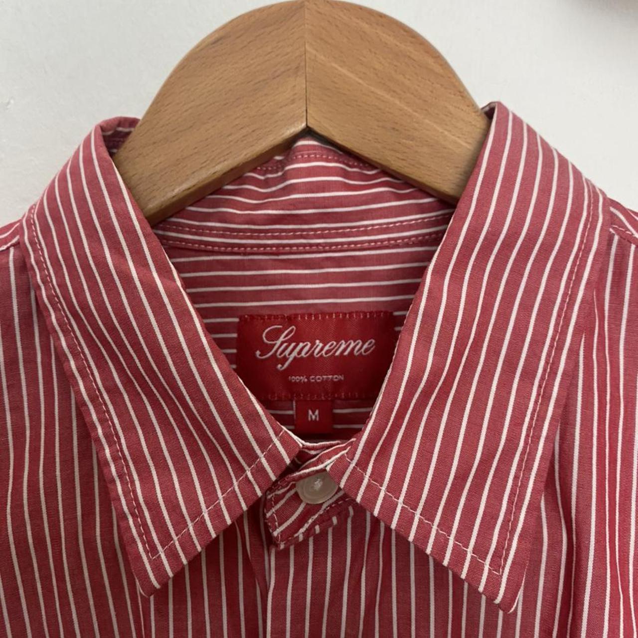 Supreme striped red oxford shirt never worn... - Depop