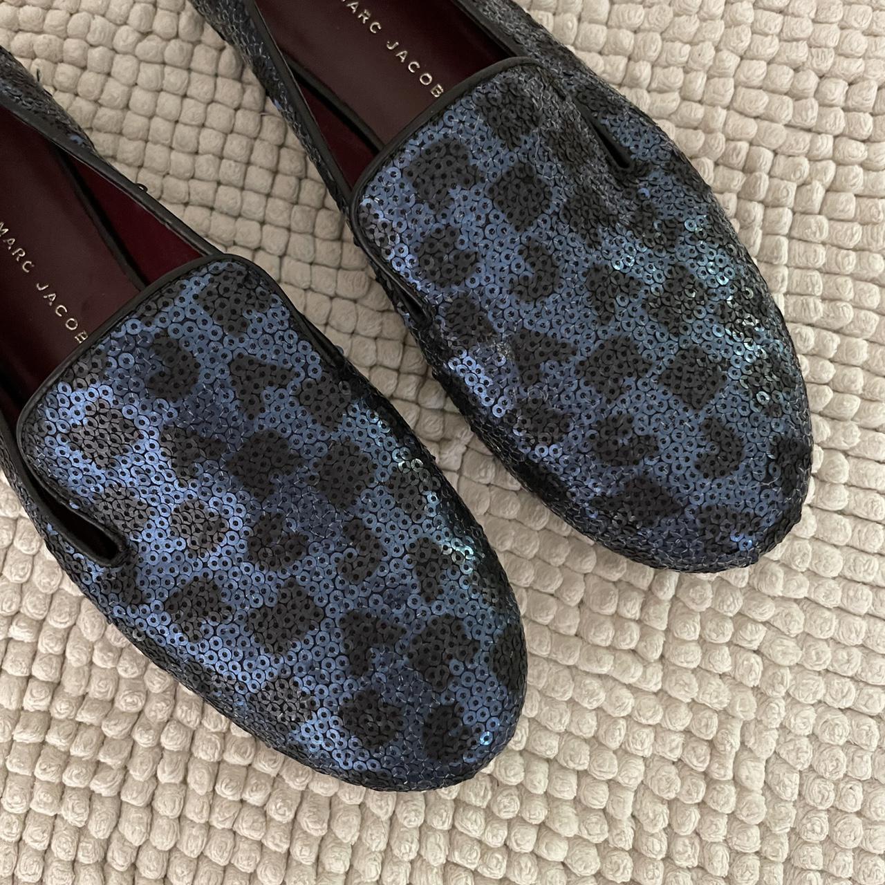 Marc Jacobs Women's Black and Blue Loafers | Depop