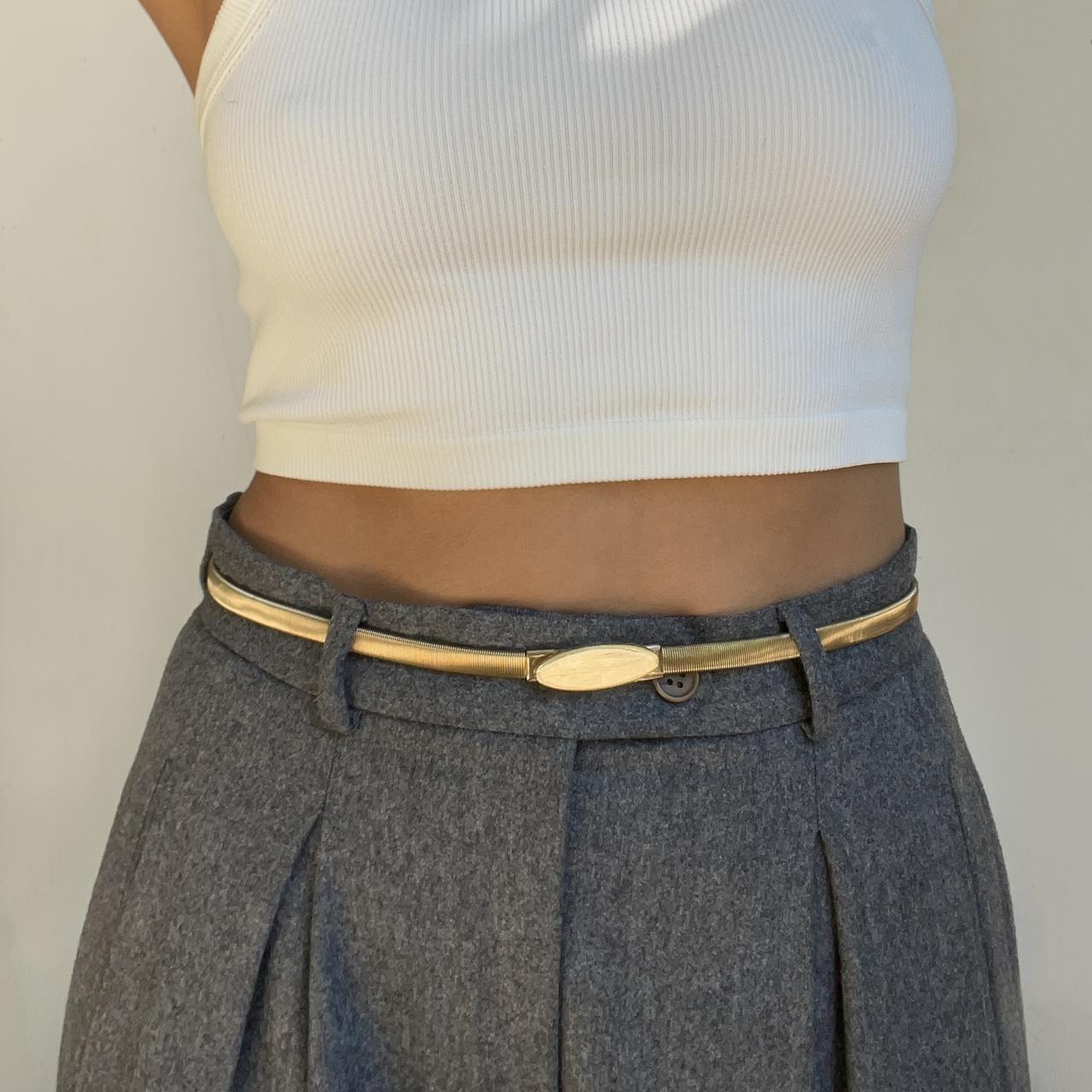 Vintage Gold Tone Chain Belt Elastic chain with... Depop