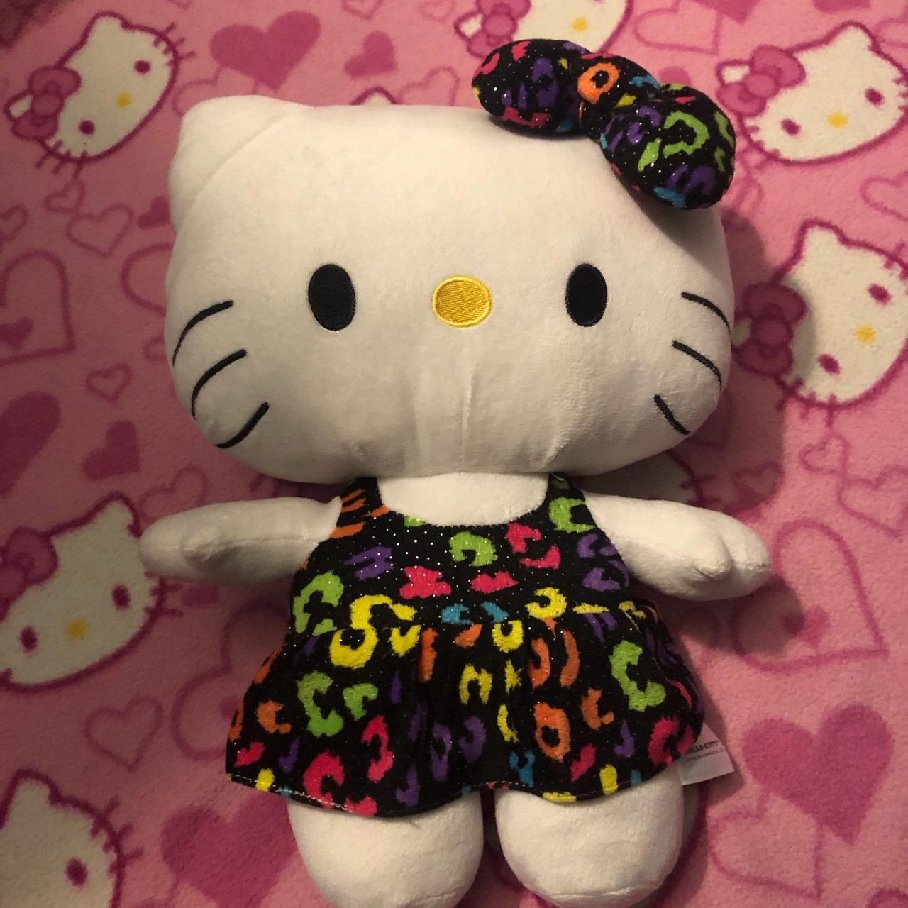 rainbow leopard-print hello kitty 🐆🌈 this plush is... - Depop
