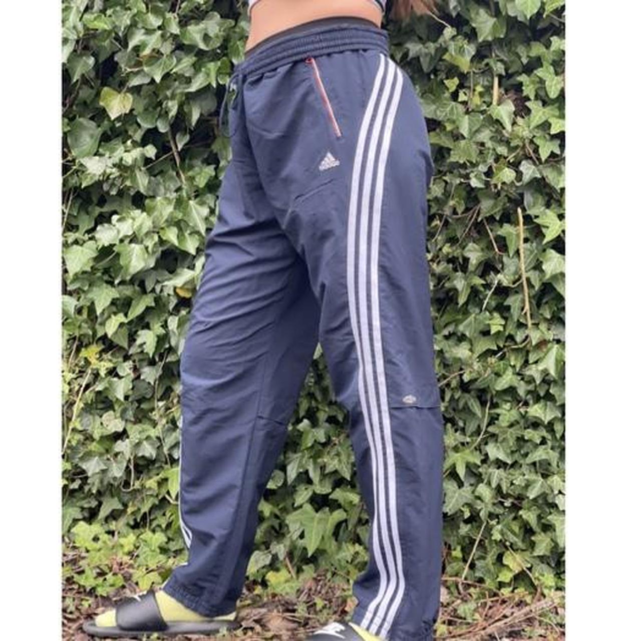 Adidas climacool workout pants with zips on the - Depop