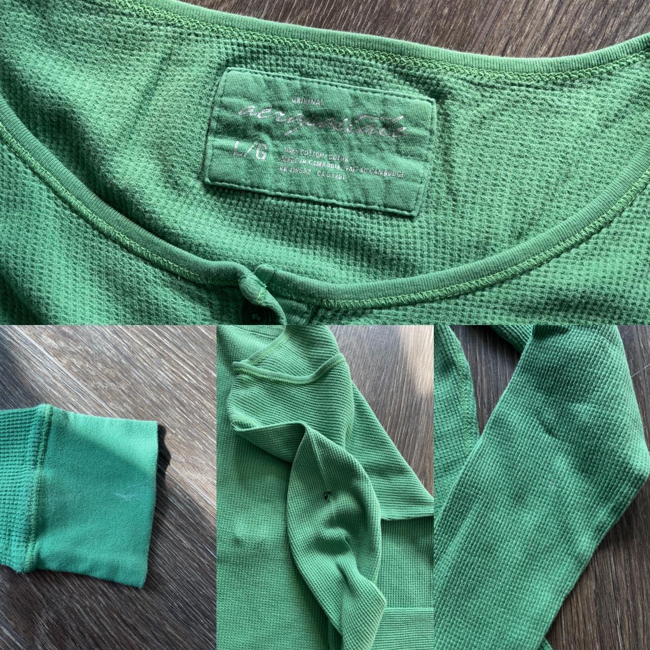 ♥️Incredible 2000s Aeropostale Green Henley Long... - Depop