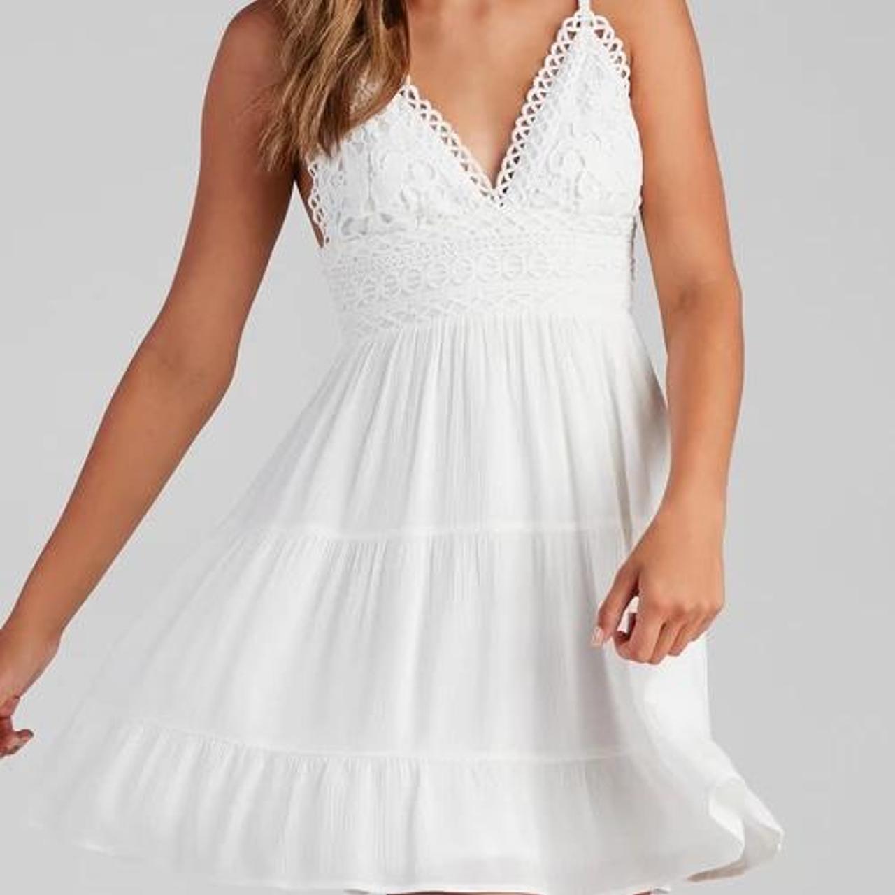 Windsor Women's White Dress Depop