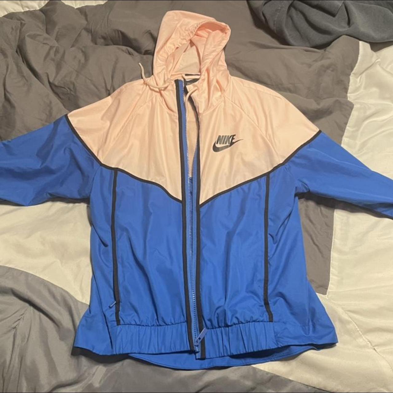 peach and blue nike windbreaker