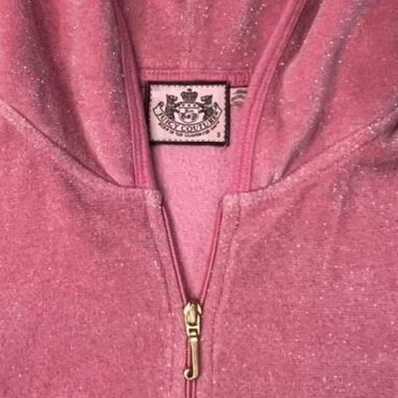 Vintage Juicy Couture Pink, Sparkly Zip-Up Jacket... - Depop