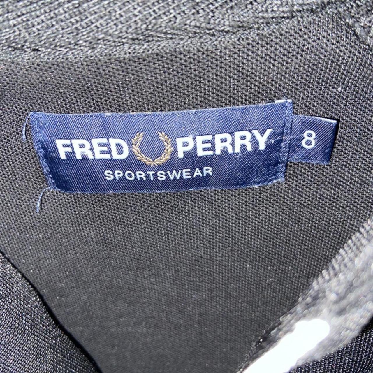 Fred Perry black tape sleeve hooded zipper Perfect... - Depop