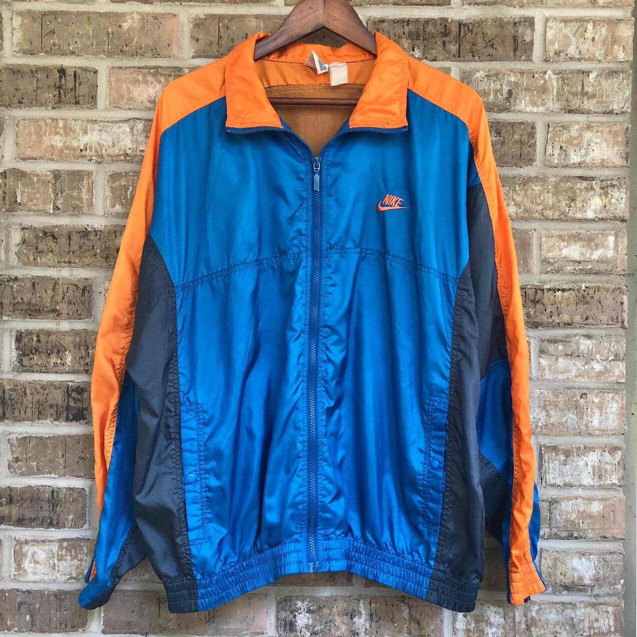 nike windbreaker orange blue