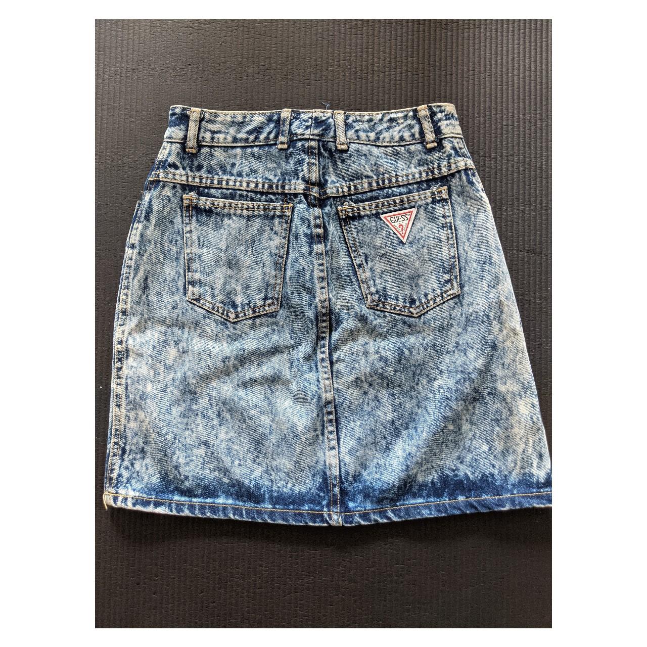 Authentic Vintage Guess Denim Skirt In Acid Wash Depop 7399