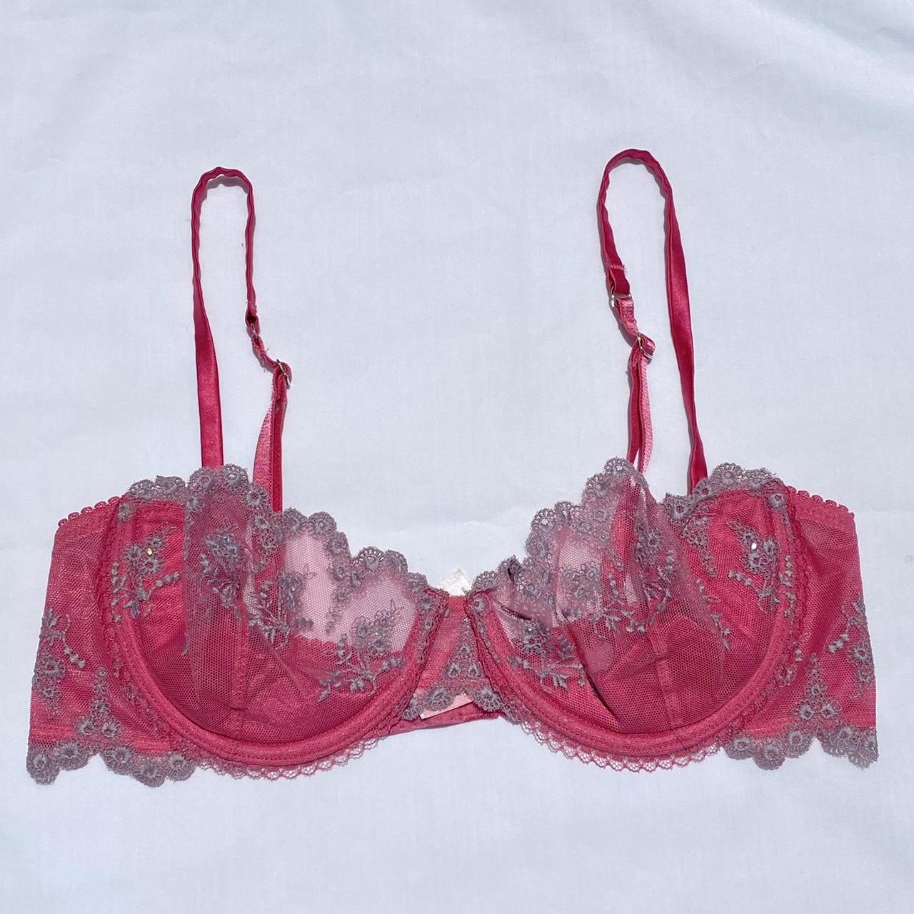 Victoria's Secret pink lace bralette size medium - - Depop
