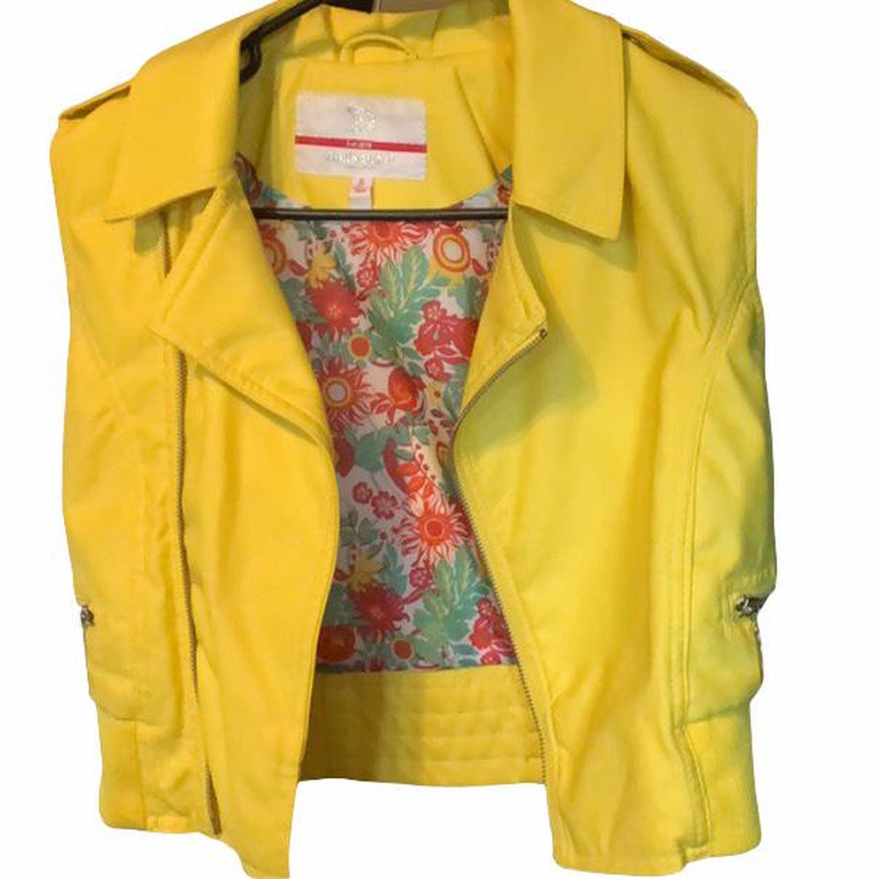 yellow leather vest