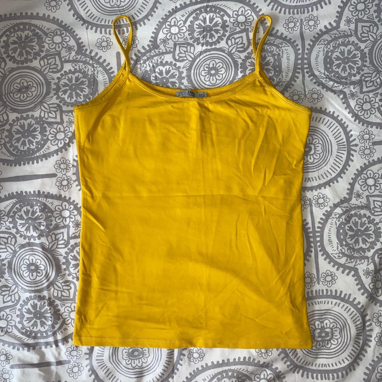 yellow vest top zara