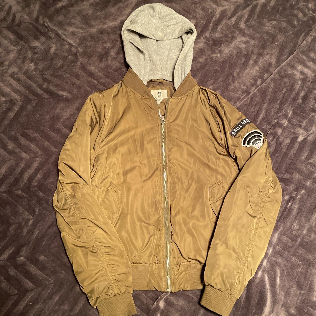 H and m khaki on sale jacket