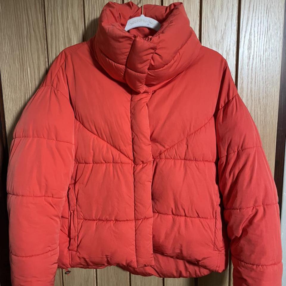 topshop orange puffer jacket
