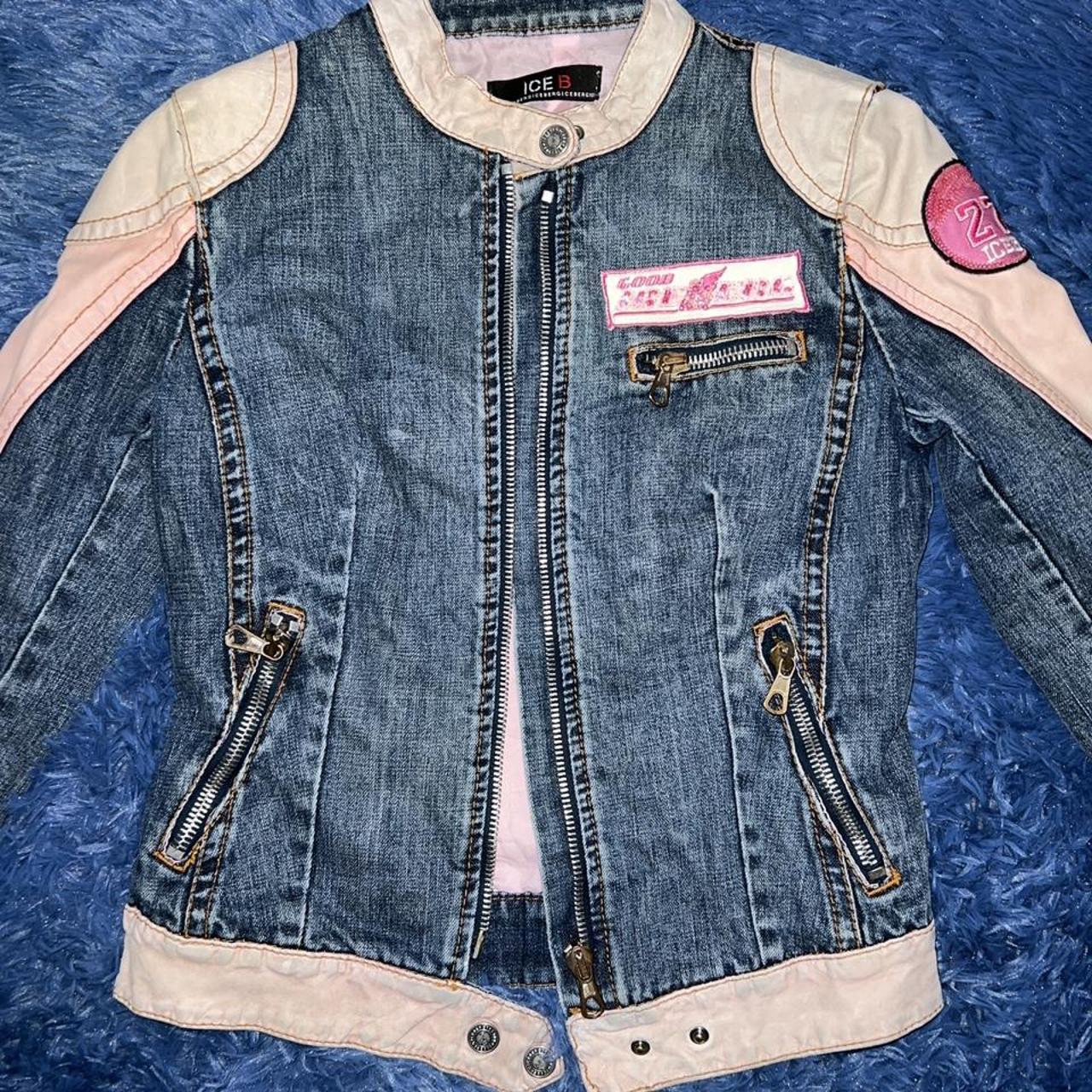 Ice b by Iceberg motorcycle jacket Denim jacket... Depop