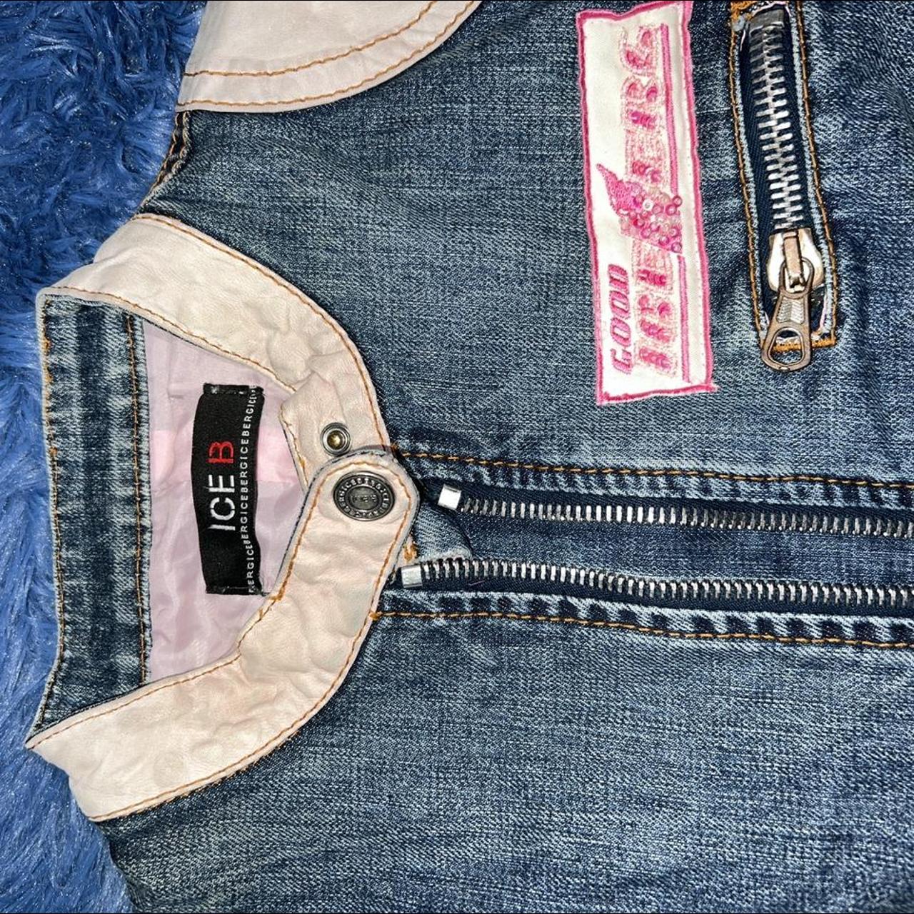 Ice b by Iceberg motorcycle jacket Denim jacket... Depop