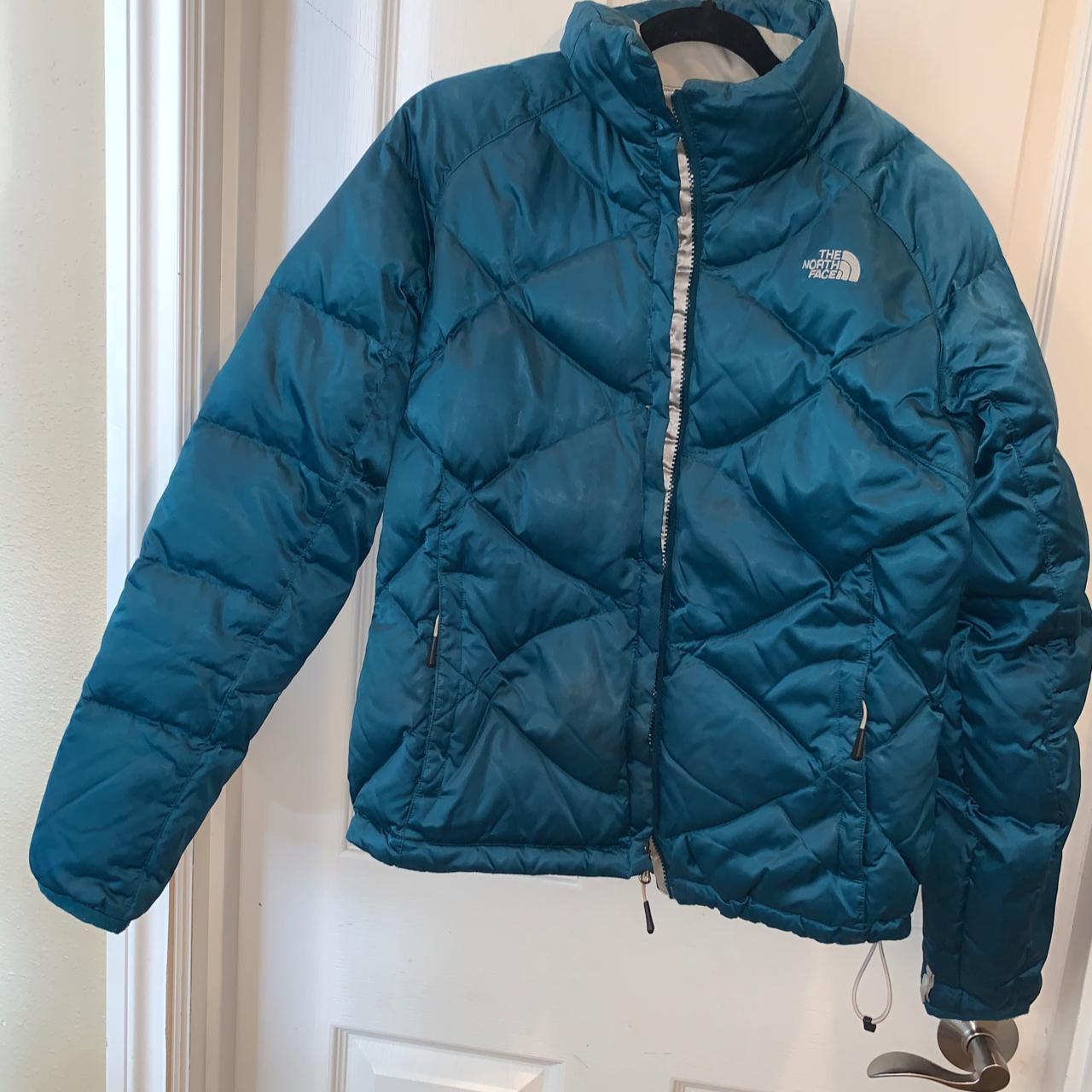 The North Face Women's Blue and Green Coat | Depop