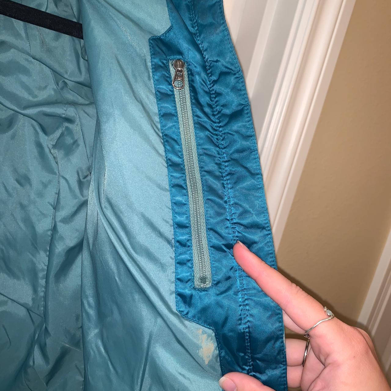 The North Face Women's Blue and Green Coat | Depop