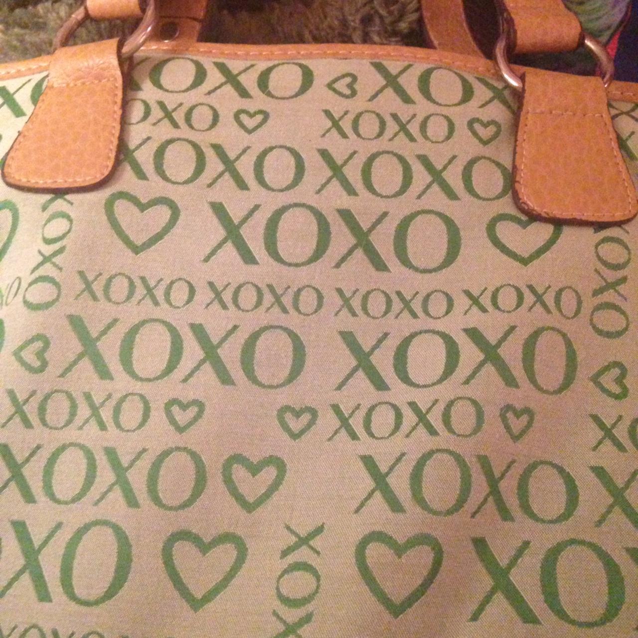 brand: xoxo mint pattern hand bag with beige accents... - Depop