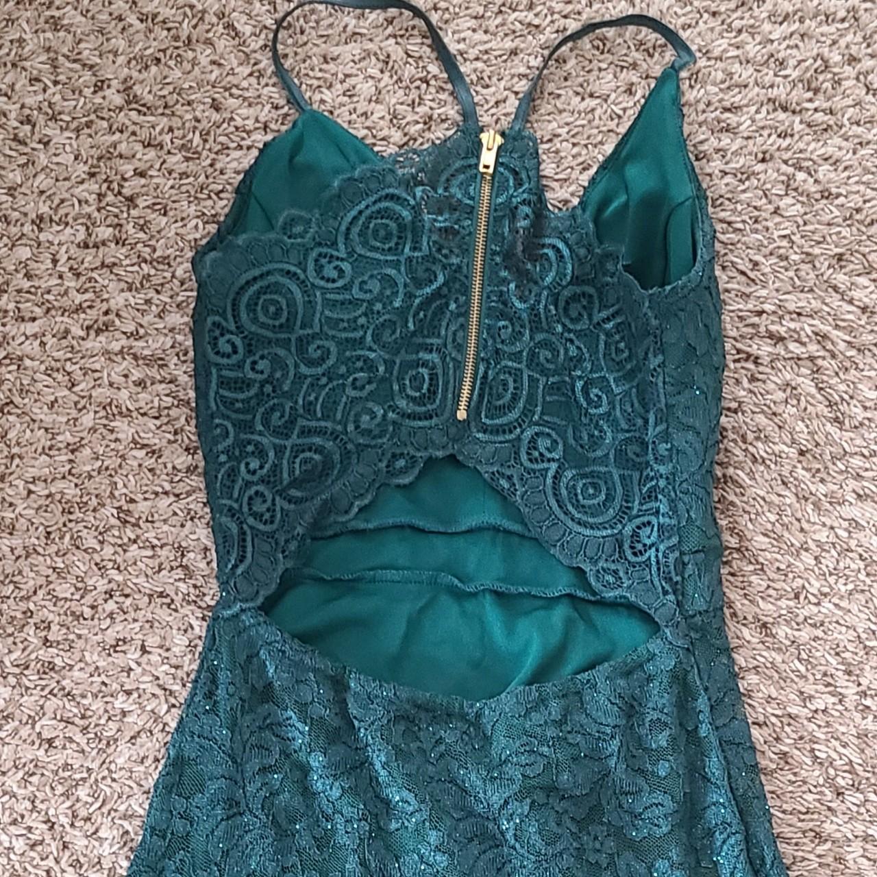 Windsor Women's Green and Gold Dress | Depop