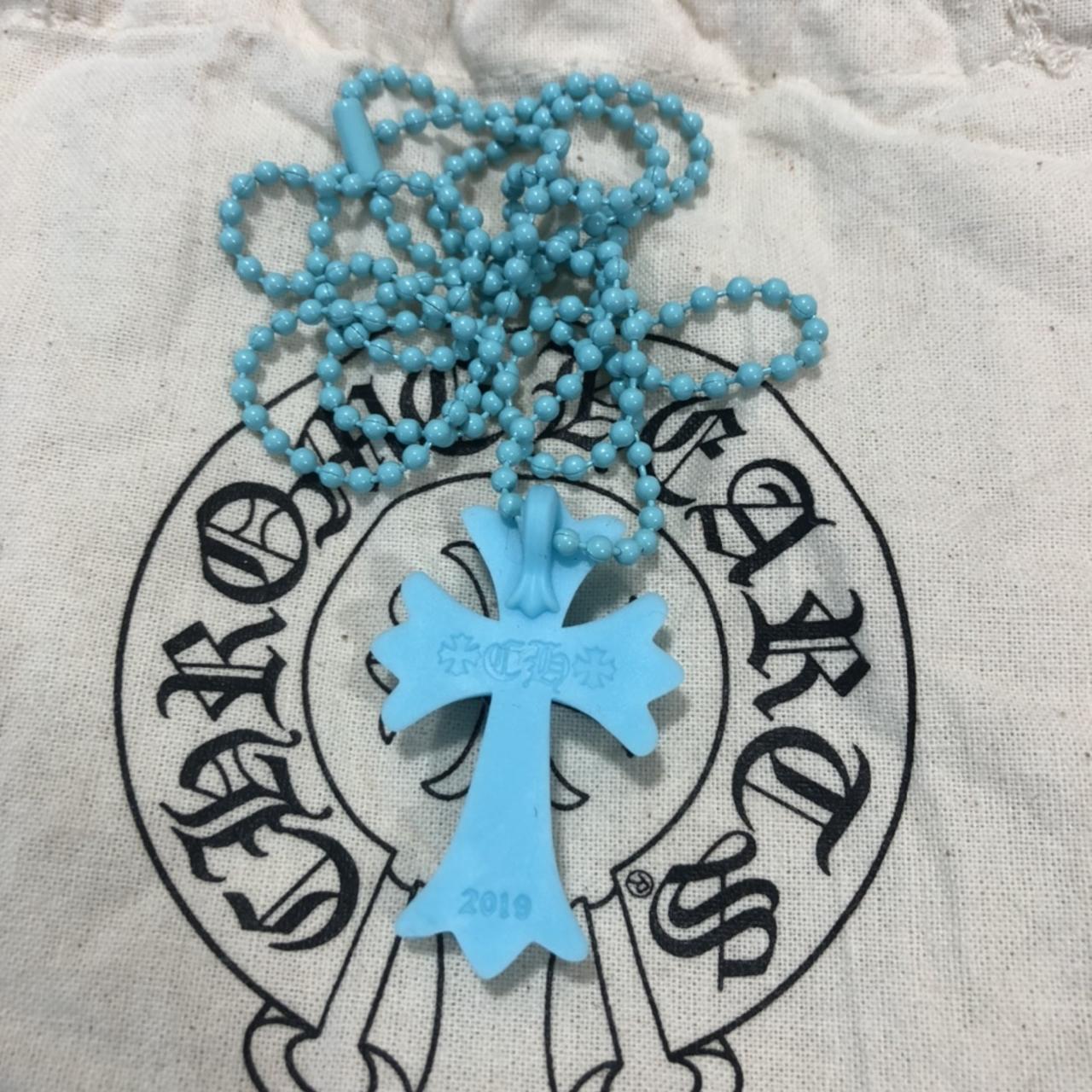 Chrome Hearts 20th Anniversary Silicone Cross Necklace from Tokyo flagship  store opening exclusive / New Silichrome drop. In black color way. Is this  real? Worried about font of engravings and bag it