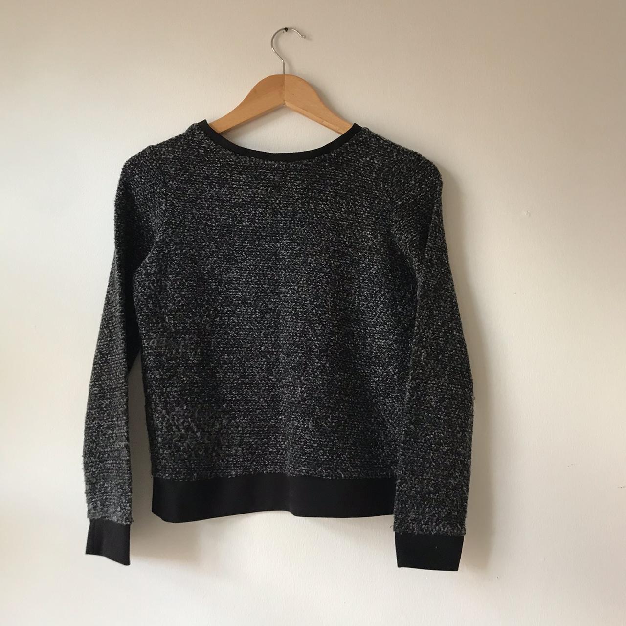 Chic Sweater • Grey & Black waffle-style texture... - Depop