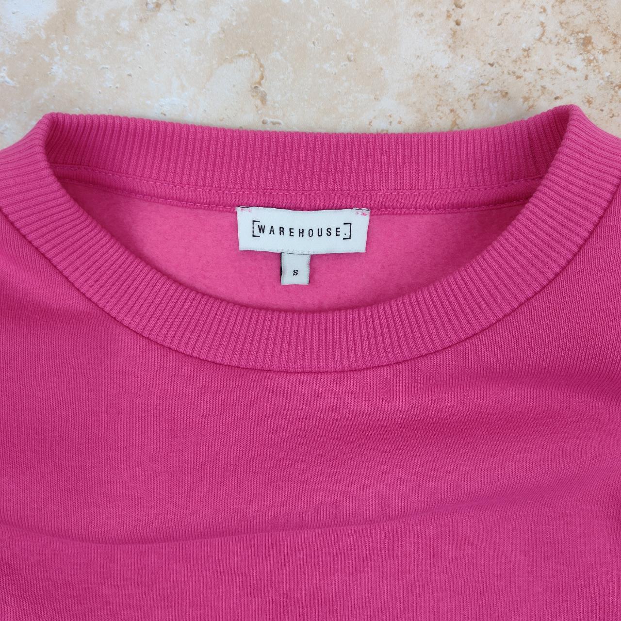 Warehouse Sweatshirt ~Hot pink, crew neck... - Depop