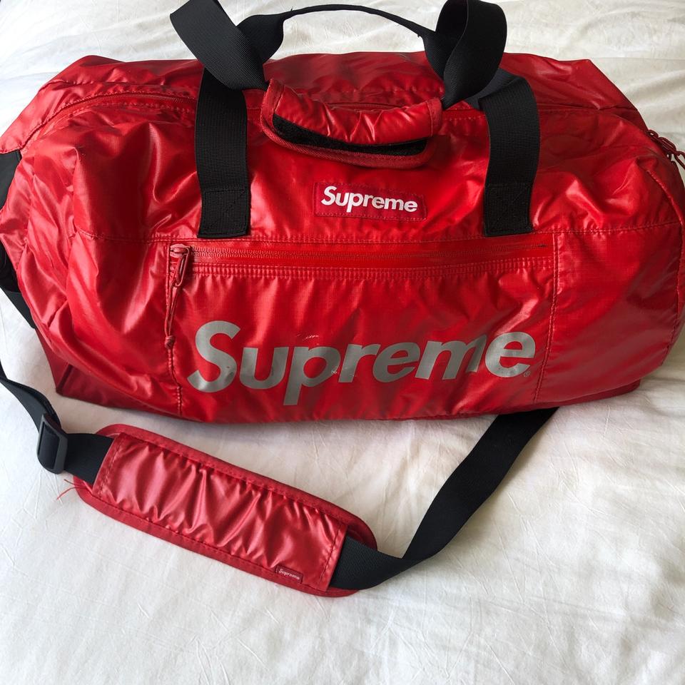 Supreme duffle bag 19ss Red Strap is included Its - Depop