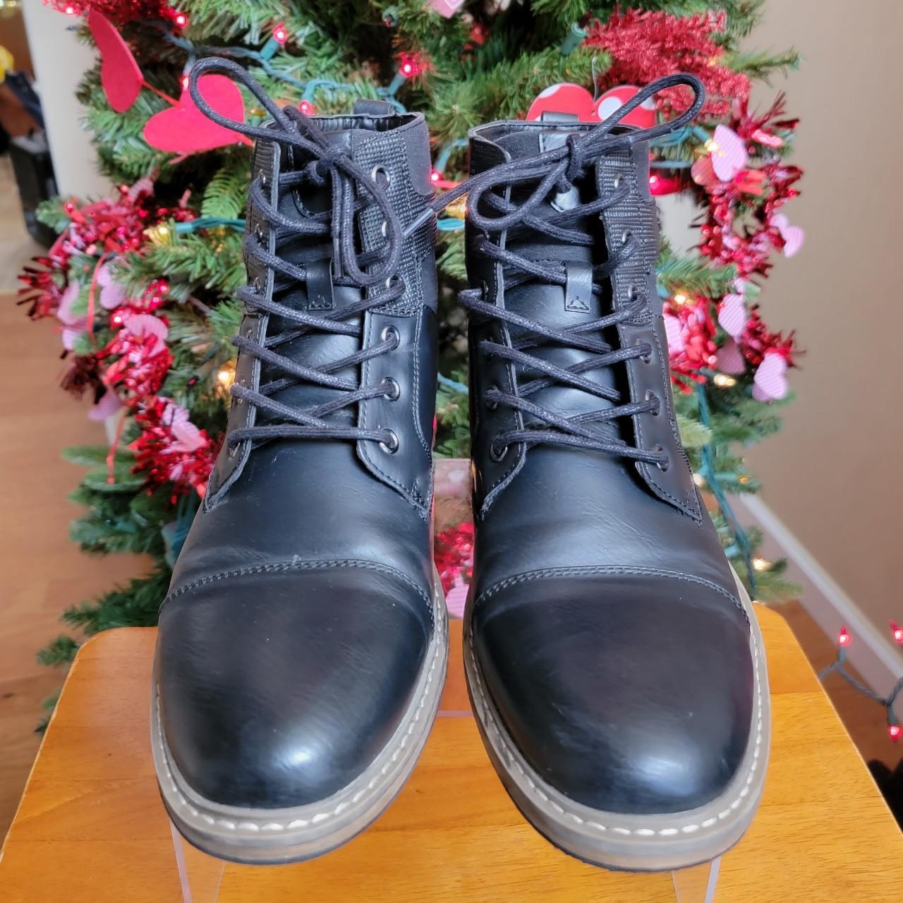 Men's Black and Cream Boots Depop