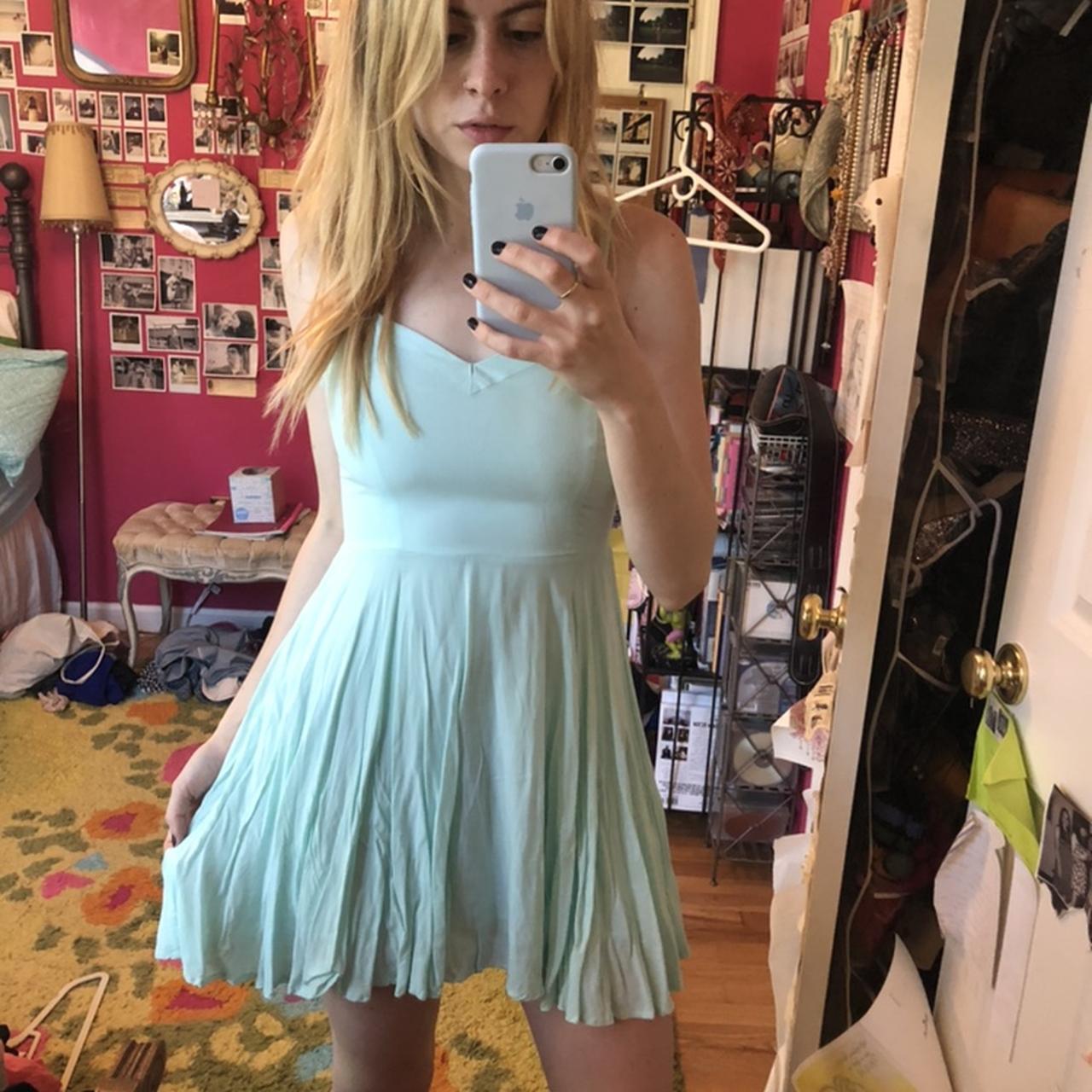 Aritzia mint green skater dress. Super flattering... Depop