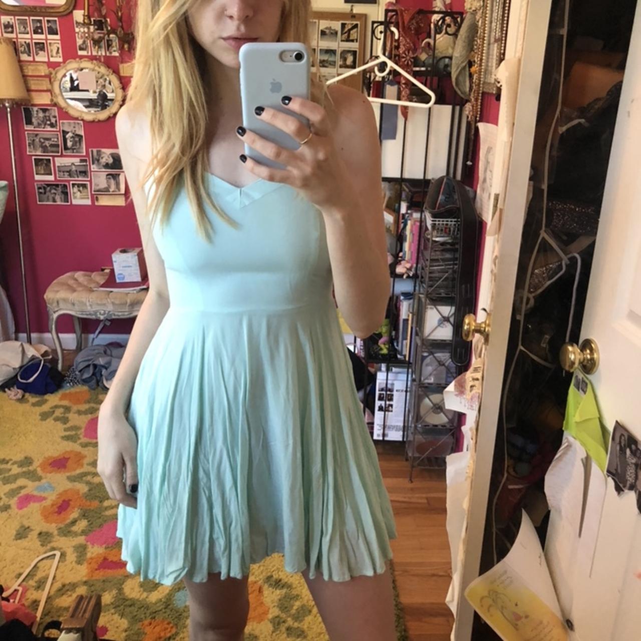 Aritzia mint green skater dress. Super flattering... Depop