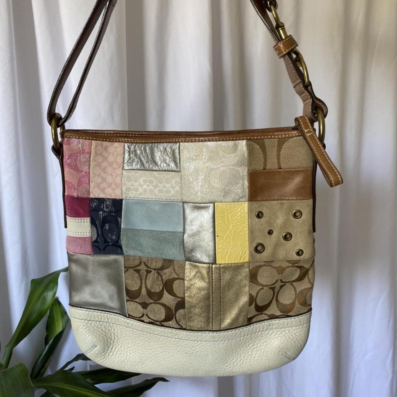 Patchwork leather bag Good condition some wear on - Depop
