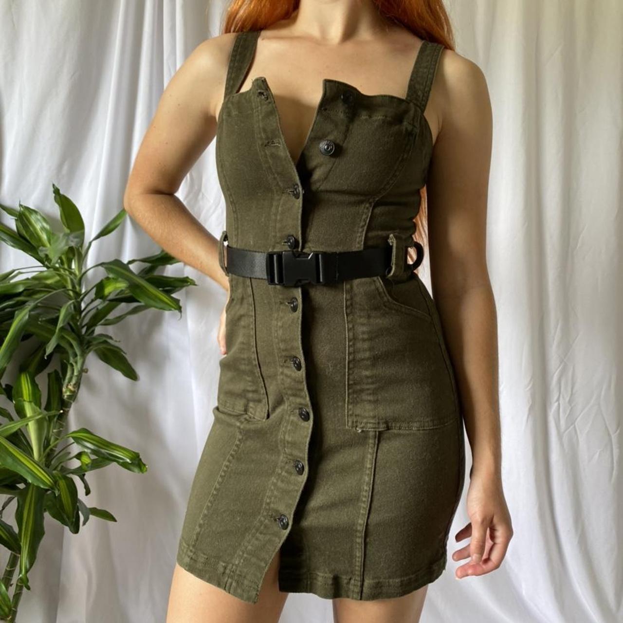 H&m olive hot sale green dress