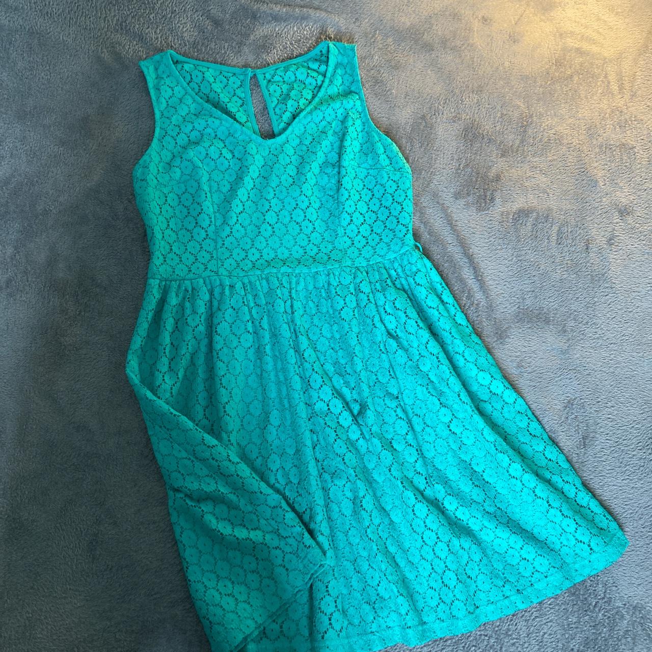 Green/turquoise lace dress from New look Worn once... Depop