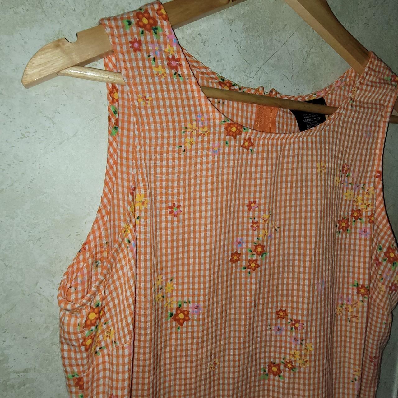 Vintage No Boundaries Orange Floral Cottagecore... - Depop