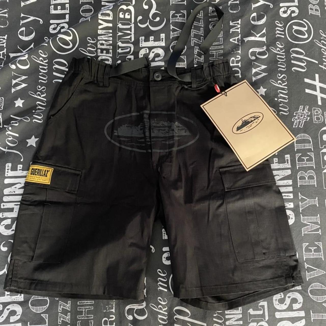 Corteiz Cargo Shorts Black / Black