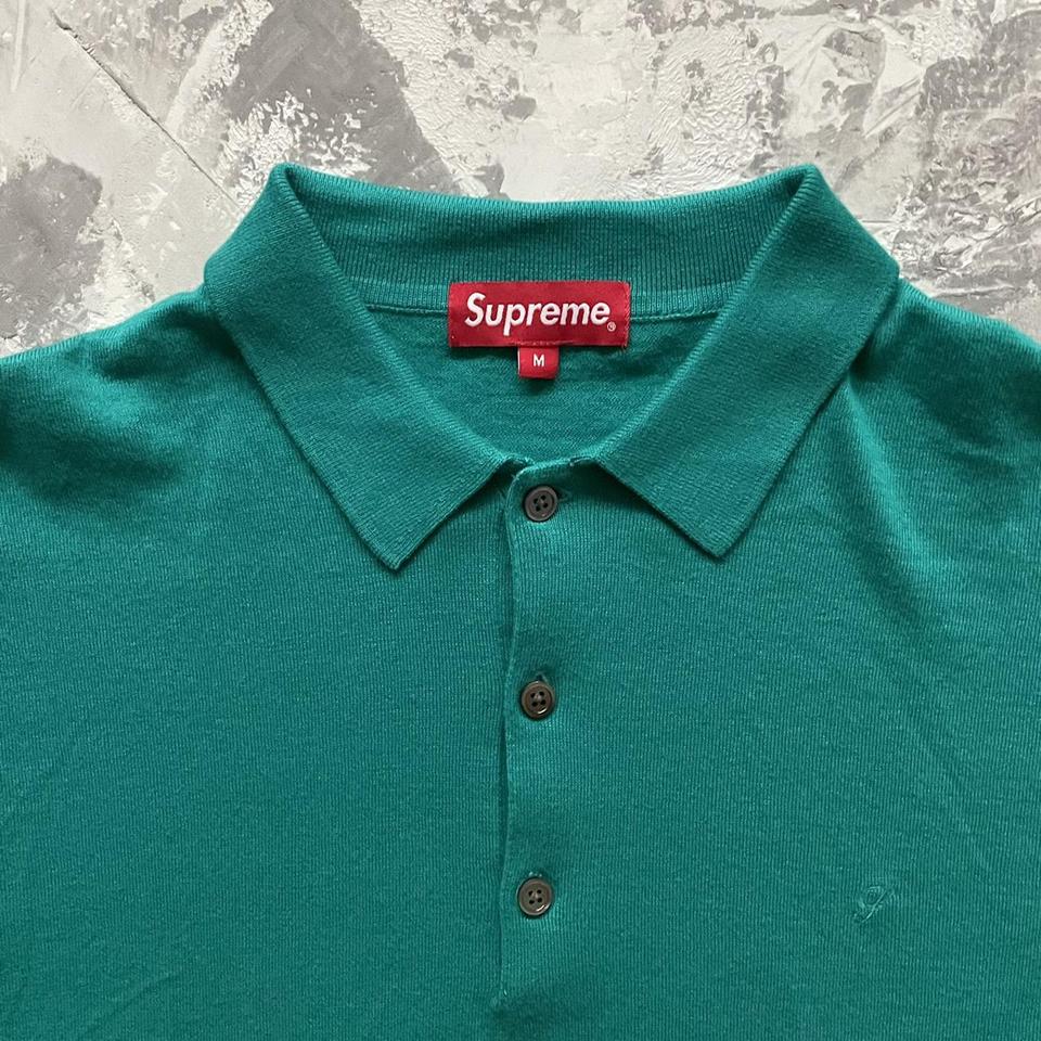 Supreme Teal Knit Polo Medium From Summer 2017... - Depop