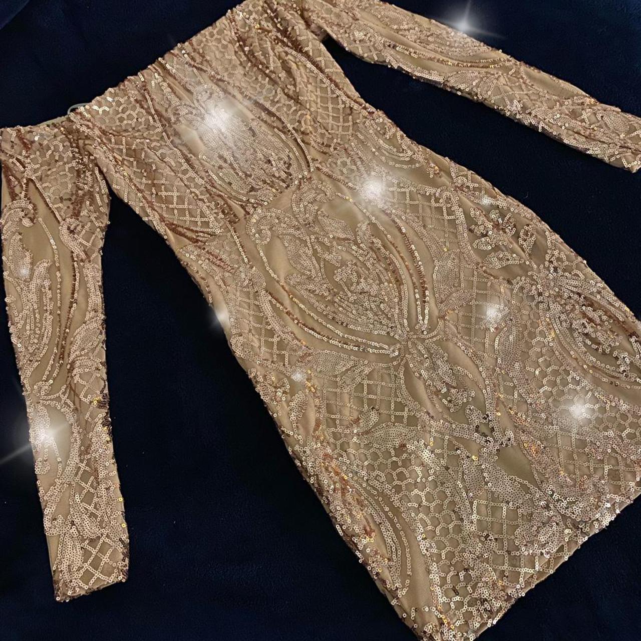 Windsor Women's Gold Dress | Depop