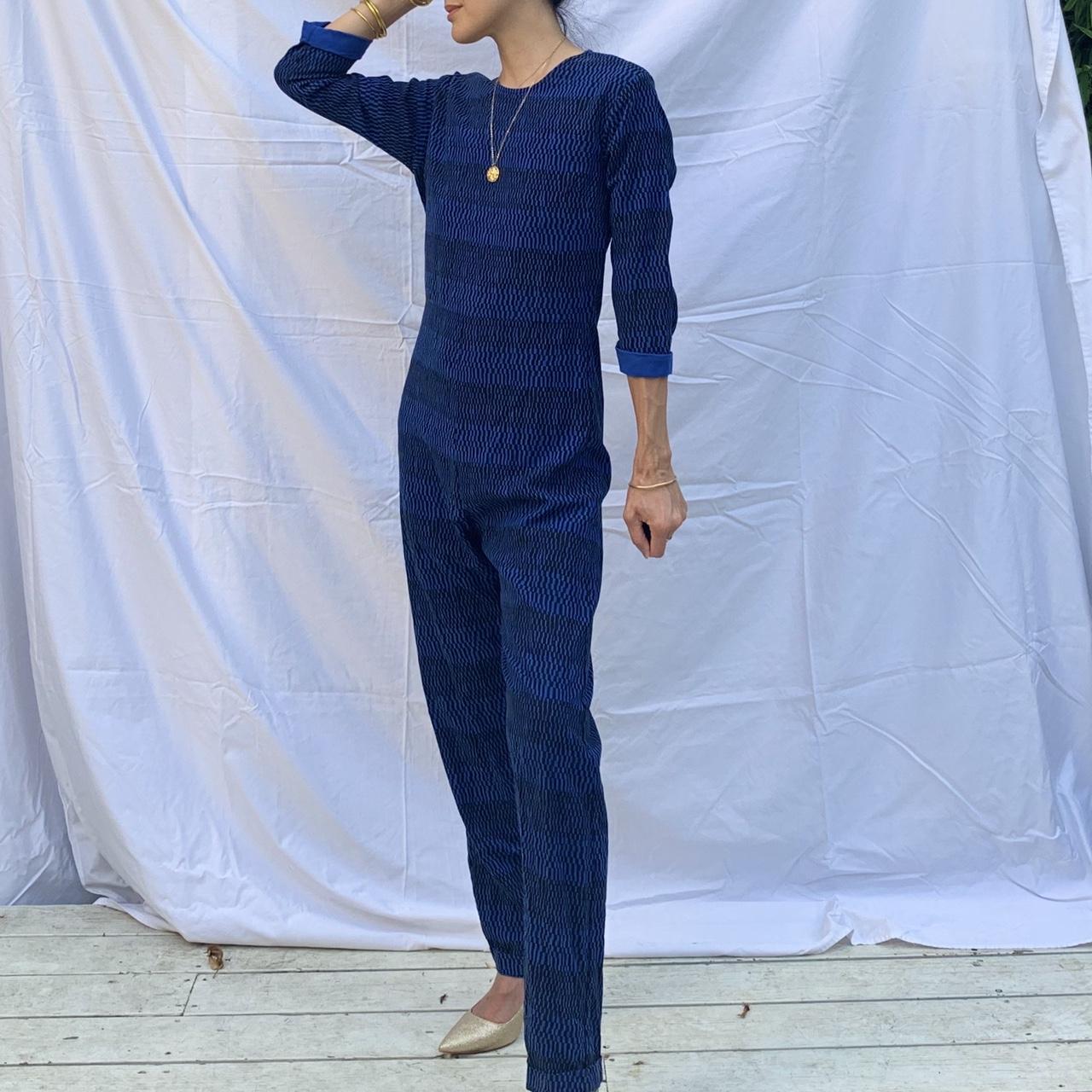 Women's Blue and Black Dress Depop