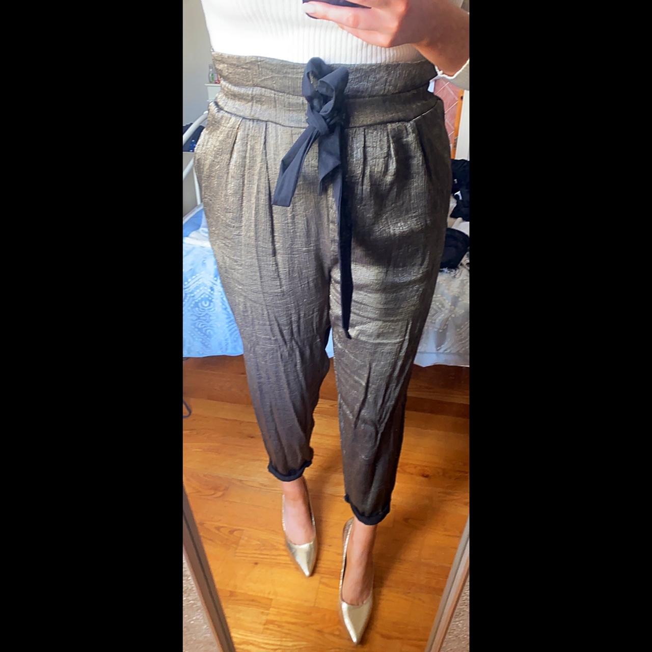 zara crinkle trousers