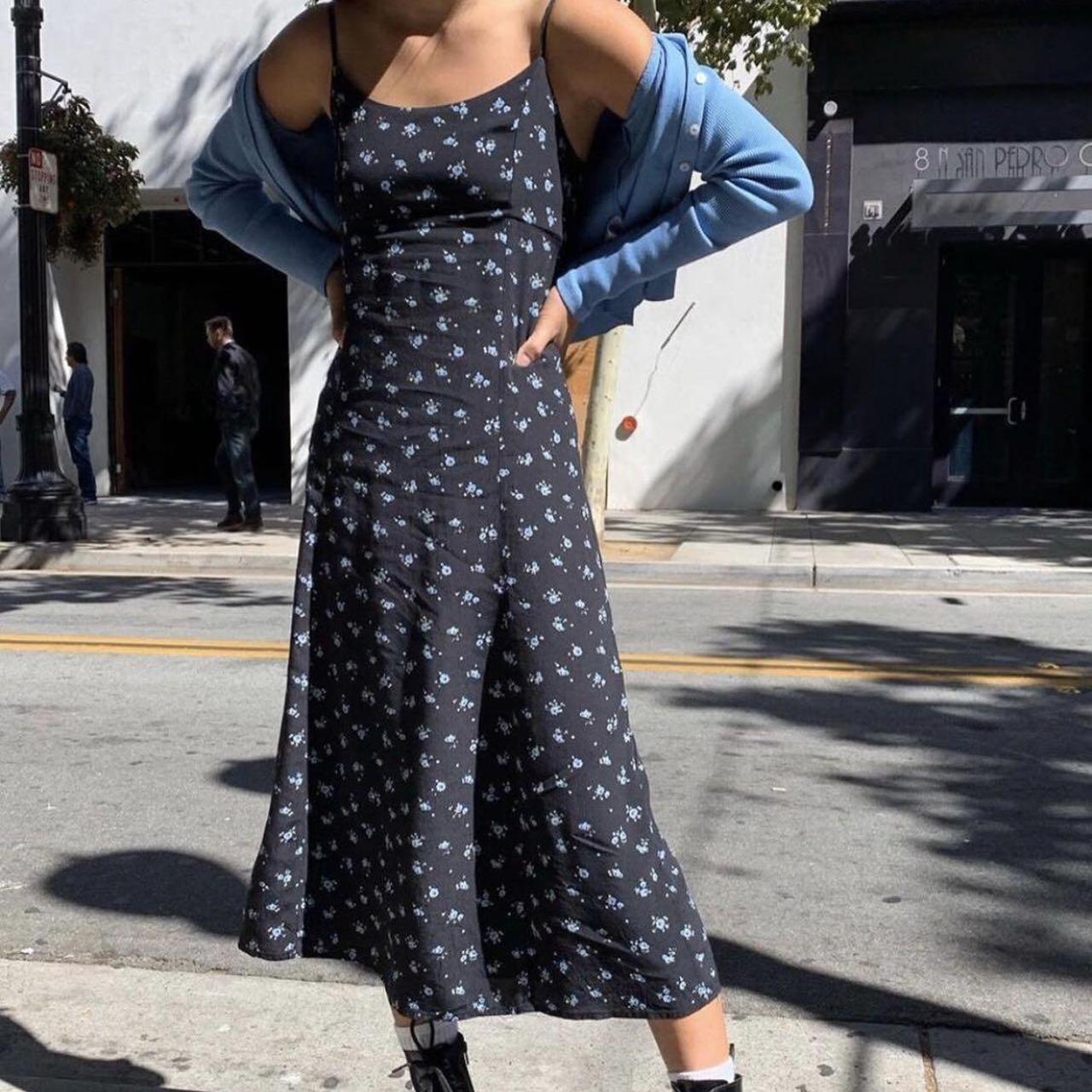 Brandy Melville Women's Navy Dress Depop